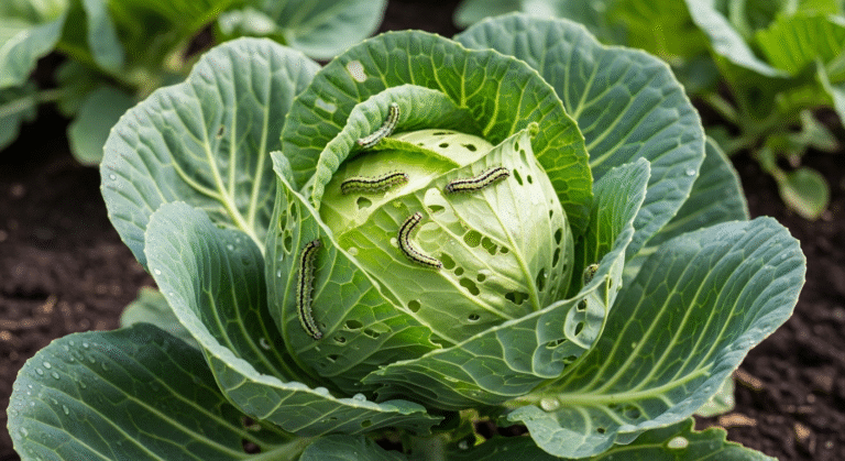 Гусеницы на капусте на листьях капусты на грядке, природные методы защиты от вредителей