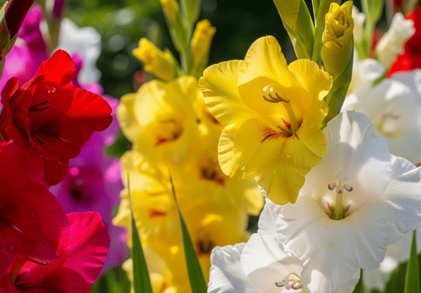 Посадка гладиолусов в саду летом — яркое и пышное цветение